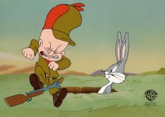 Vintage Looney Tunes Original Production Cel: Elmer Fudd and Bugs Bunny
