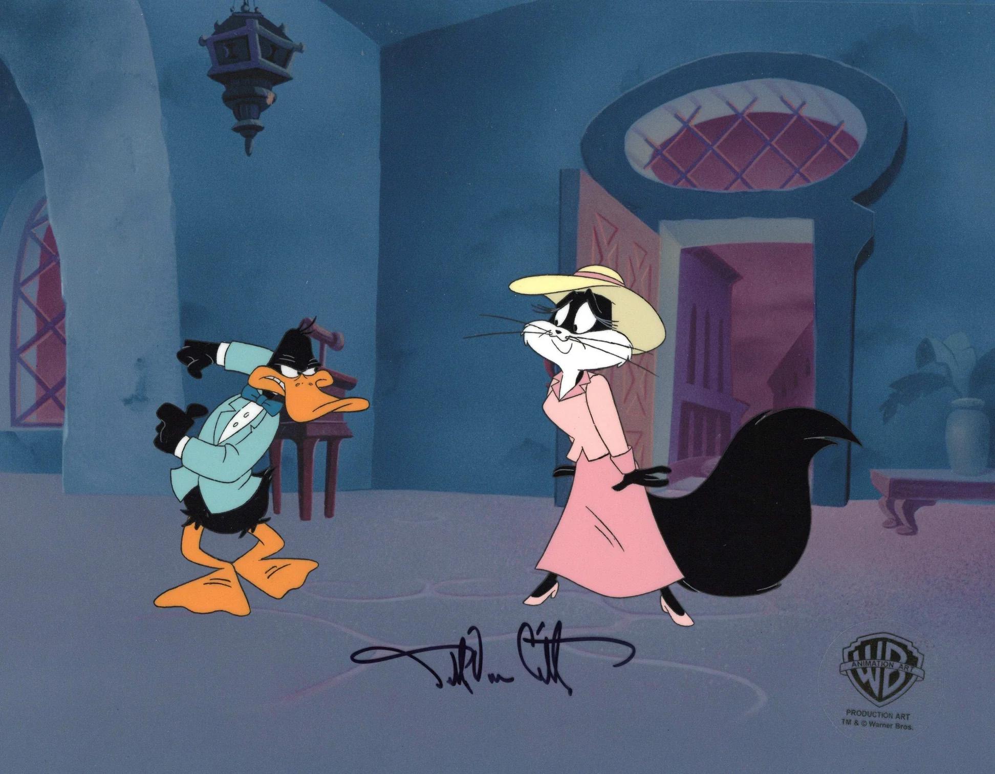 Looney Tunes Original Production Cel Signed By Darrell Citters: Daffy, Penelope - Art by Warner Bros. Studio Artists
