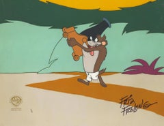 Vintage Looney Tunes Cel Recreation Signed by Friz Freleng: Taz