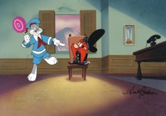 Vintage Looney Tunes Original Production Cel Signed by Alan Bodner: Bugs, Yosemite Sam
