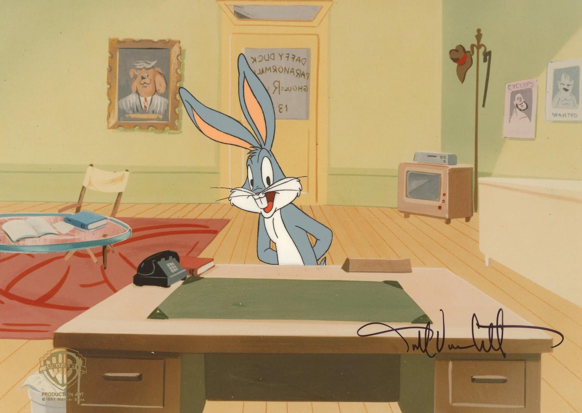 Quackbusters Looney Tunes Original Prod. Cel Signed Darrell Citters: Bugs Bunny - Art by Darrell Van Citters