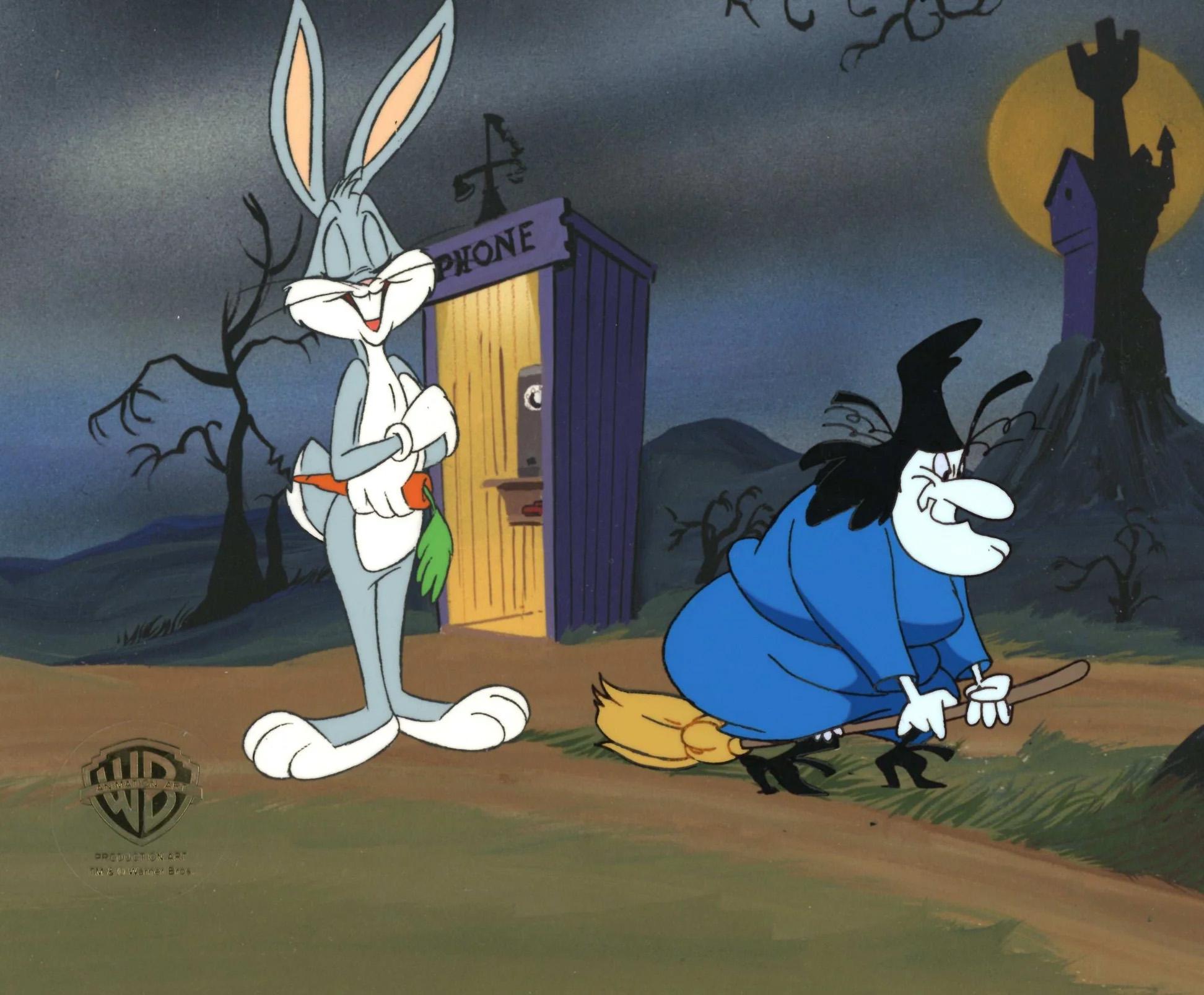 Looney Tunes Original Production Cel: Bugs Bunny and Witch Hazel - Art by Looney Tunes Studio Artists