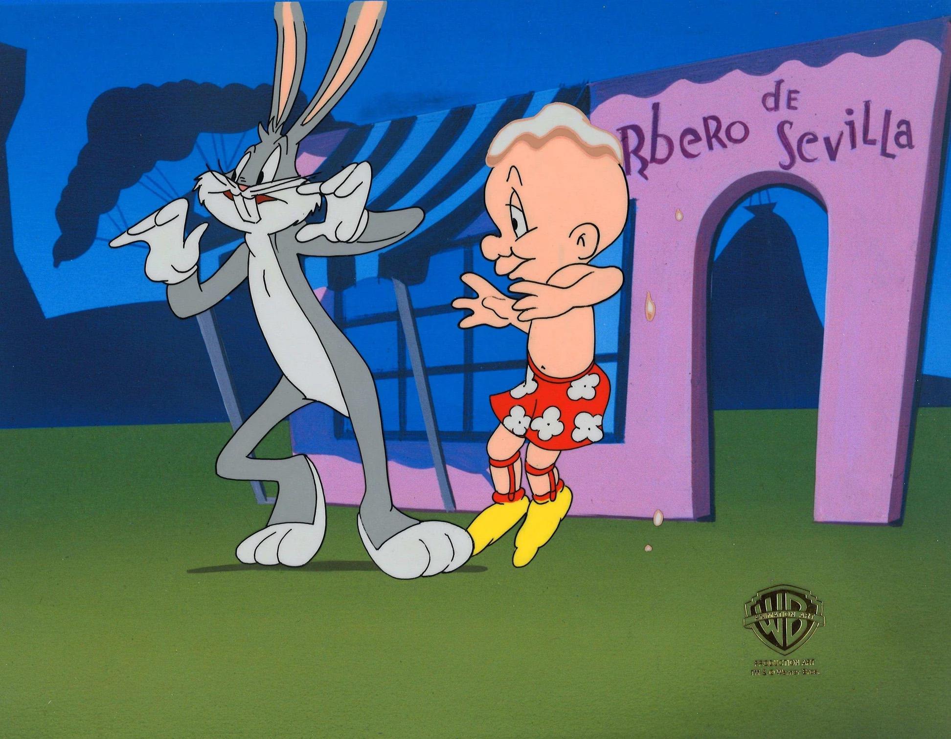 Looney Tunes Production Cel d'origine : Bugs Bunny and Elmer Fudd
