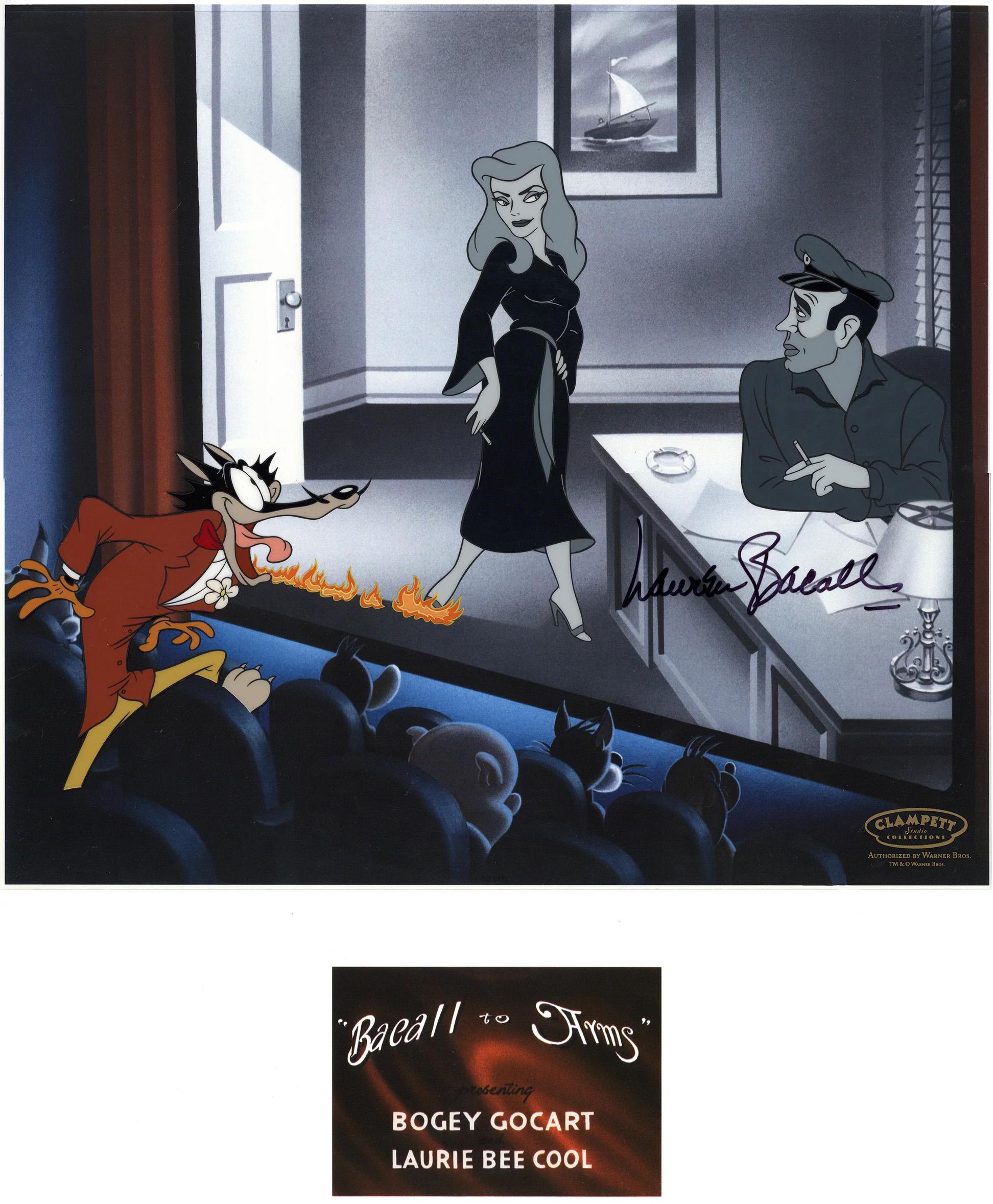 Bacall To Arms Limited Edition Cel signed by Lauren Bacall - Art by Looney Tunes Studio Artists