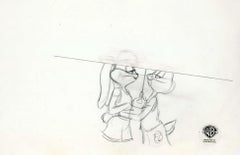 Retro Space Jam Original Production Drawing: Lola and Bugs Bunny