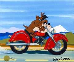 Vintage ACME Road Hog Taz Hand-Painted Limited Edition Cel estate signed by Chuck Jones