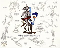 Vintage Wile E. Coyote and Road Runner Model Sheet