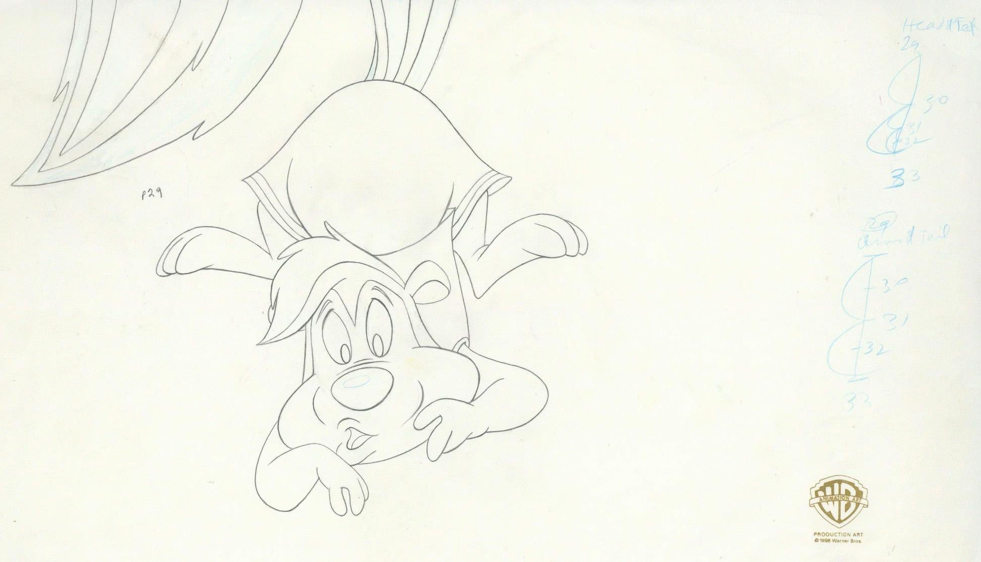 Space Jam Original Production Drawing: Pepe Le Pew - Art by Looney Tunes Studio Artists
