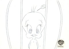 Looney Tunes Cel de production d'origine avec dessin assorti : Tweety