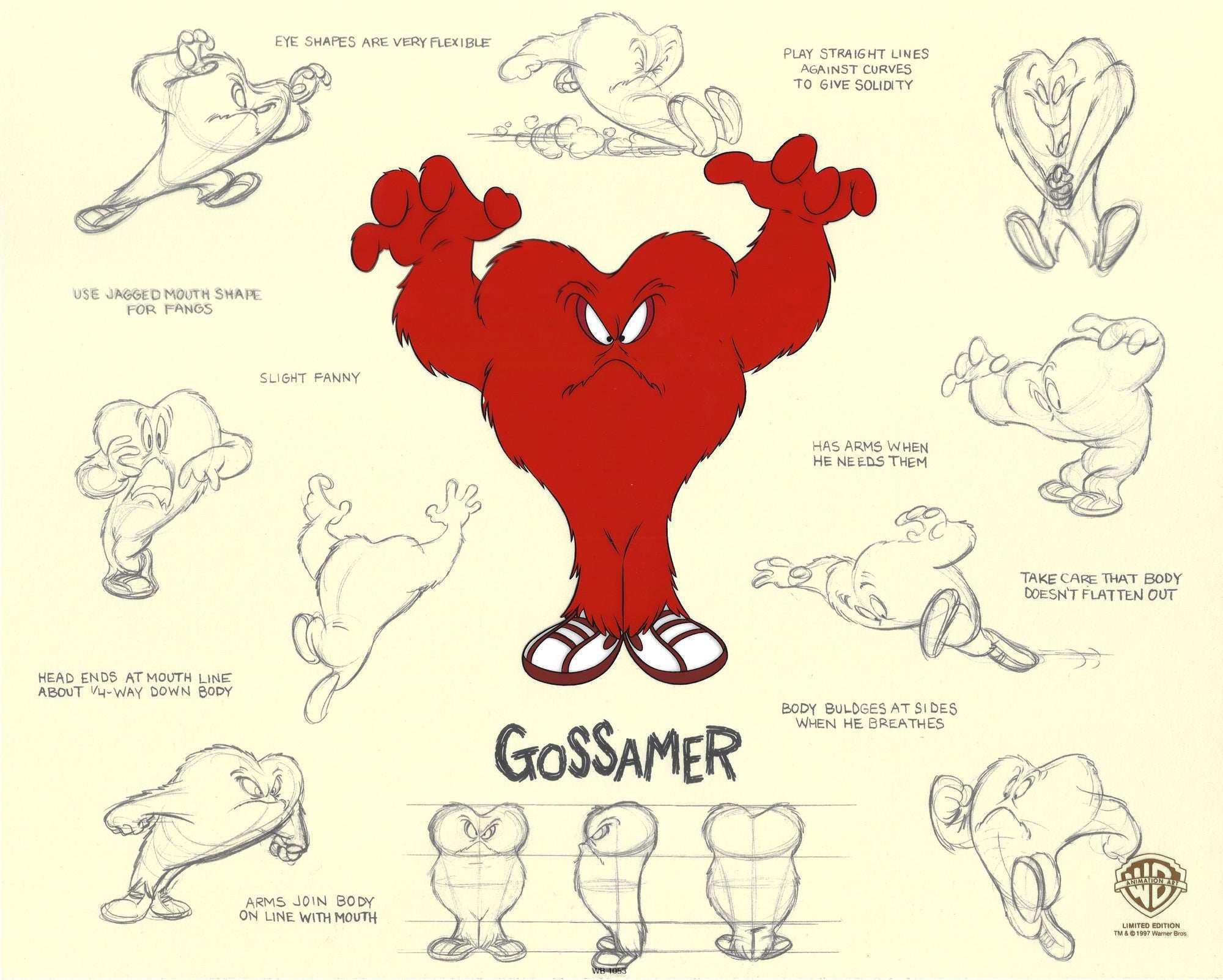 Gossamer Model Sheet - Art by Looney Tunes Studio Artists
