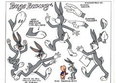 Vintage Bugs Bunny Hand-Painted Model Sheet