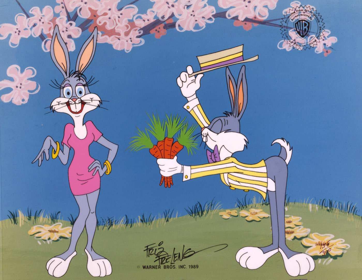 MEDIUM: Limited Edition Cel
SIZE: 12" x 10"
EDITION SIZE: 300
ARTIST: Friz Freleng
SKU: FF1030

ABOUT THE IMAGE:  Created by legendary Warner Bros. director and animator, Friz Freleng.  Featuring Bugs and Hunny Bunny.  Each piece has a studio seal
