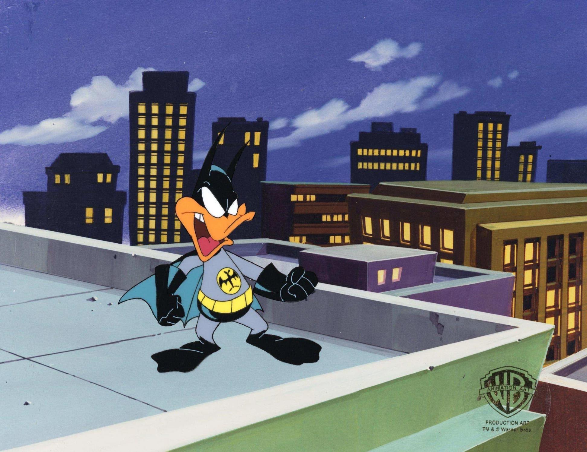 Tiny Toons Original Production Cel With Matching Drawing: Batduck - Art by Warner Bros. Studio Artists