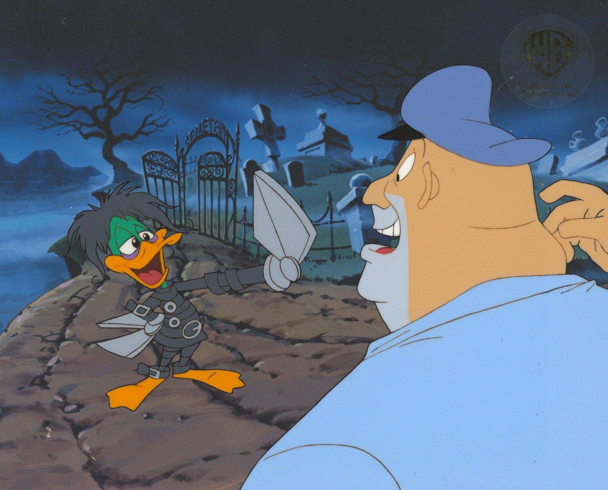 Tiny Toons Original Production Cel with Matching Drawing: Plucky Duck, Ralph - Art by Warner Bros. Studio Artists