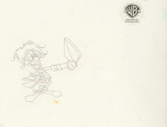 Cel di produzione originale dei Tiny Toons con disegno abbinato: Paperino, Ralph