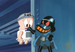 Vintage Tiny Toons Original Production Cel: Duck Vader and Hamton Pig
