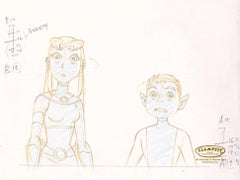 Teen Titans Original Production Drawing: Beast Boy and Starfire