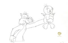 Vintage Looney Tunes Original Production Drawing: Sylvester and Tweety