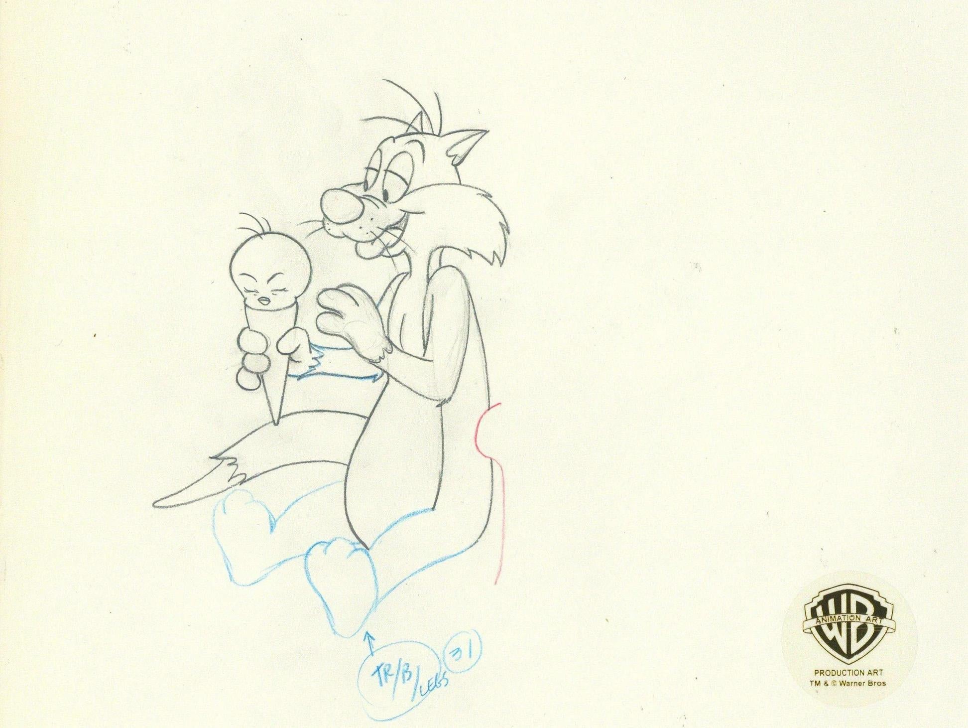 Disegno originale della produzione Looney Tunes: Silvestro e Titti - Art di Warner Bros. Studio Artists