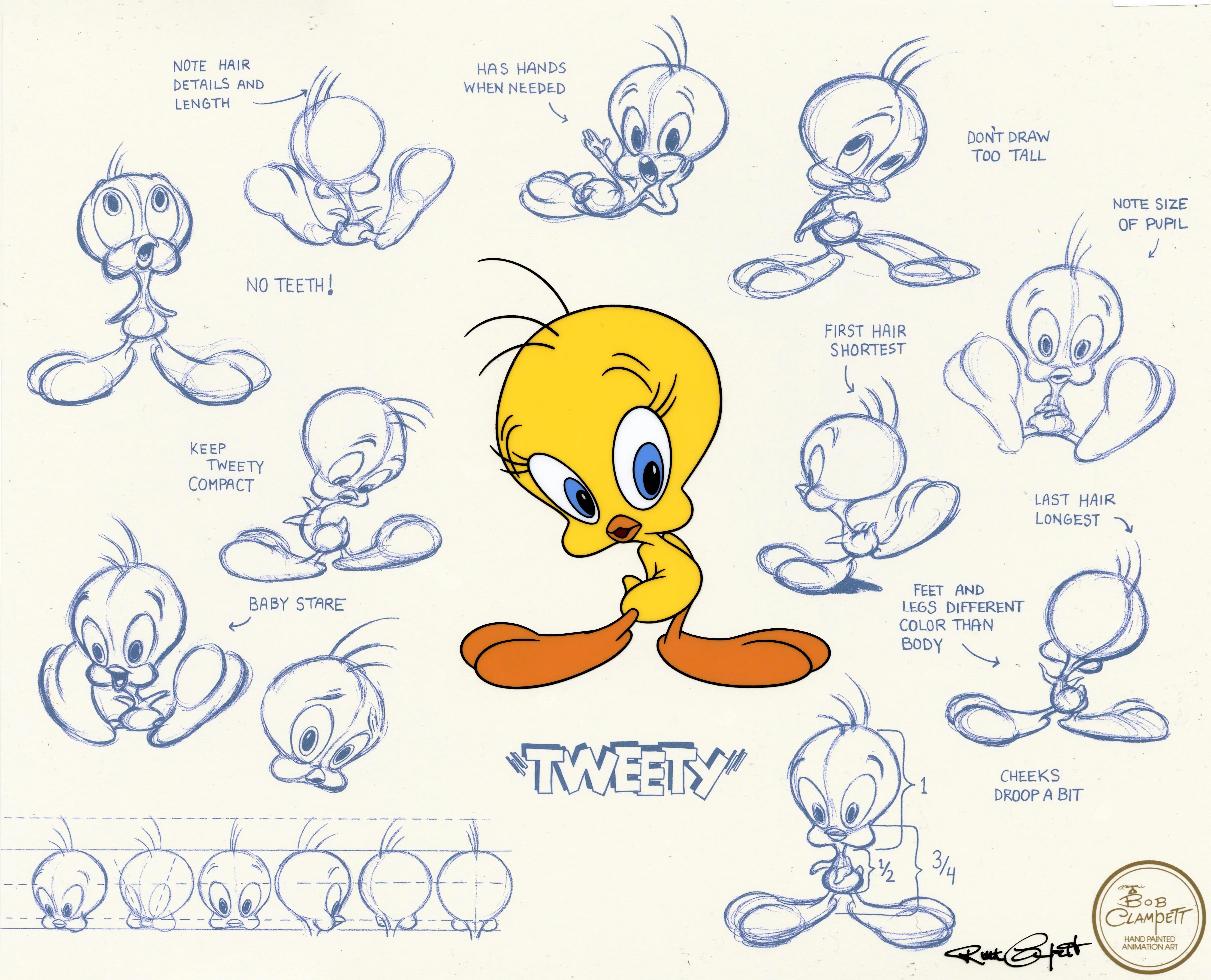 Tweety Model Sheet - Art by Looney Tunes Studio Artists