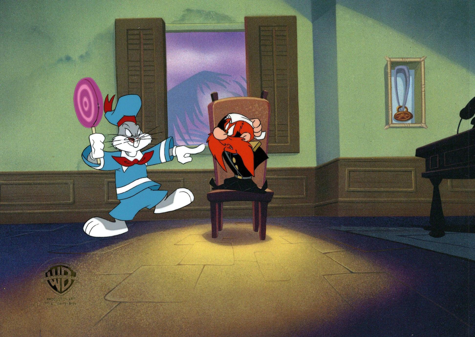Looney Tunes Original Production Cel: Bugs Bunny and Yosemite Sam - Art by Looney Tunes Studio Artists
