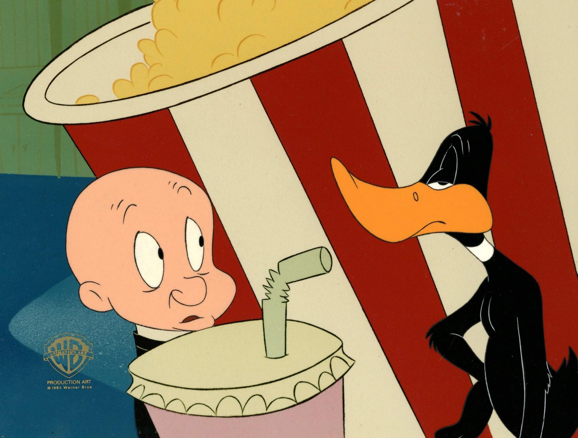 Looney Tunes Original Production Cel: Elmer Fudd and Daffy Duck - Art by Darrell Van Citters