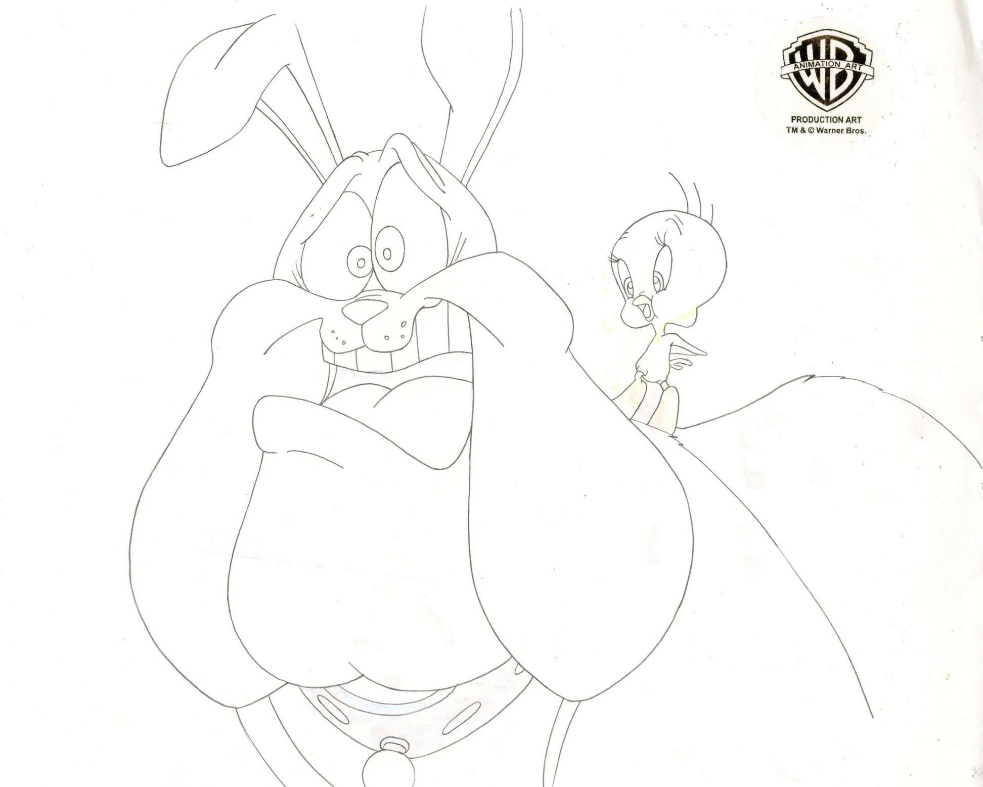 Looney Tunes Original Production Drawing: Tweety and Hector - Art by Warner Bros. Studio Artists