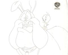 Vintage Looney Tunes Original Production Drawing: Tweety and Hector