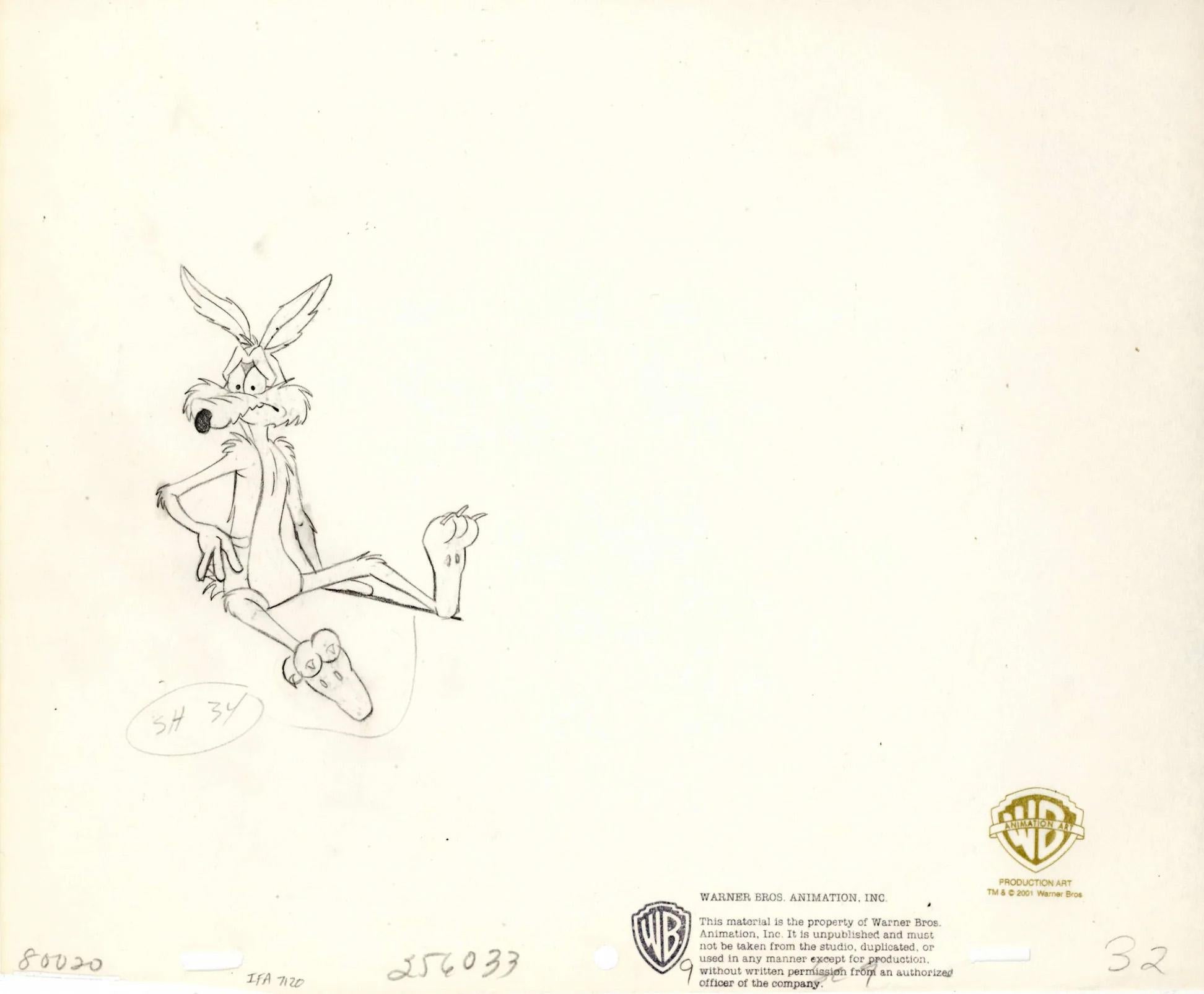 Disegno originale della produzione Looney Tunes: Wile E. Coyote - Art di Looney Tunes Studio Artists