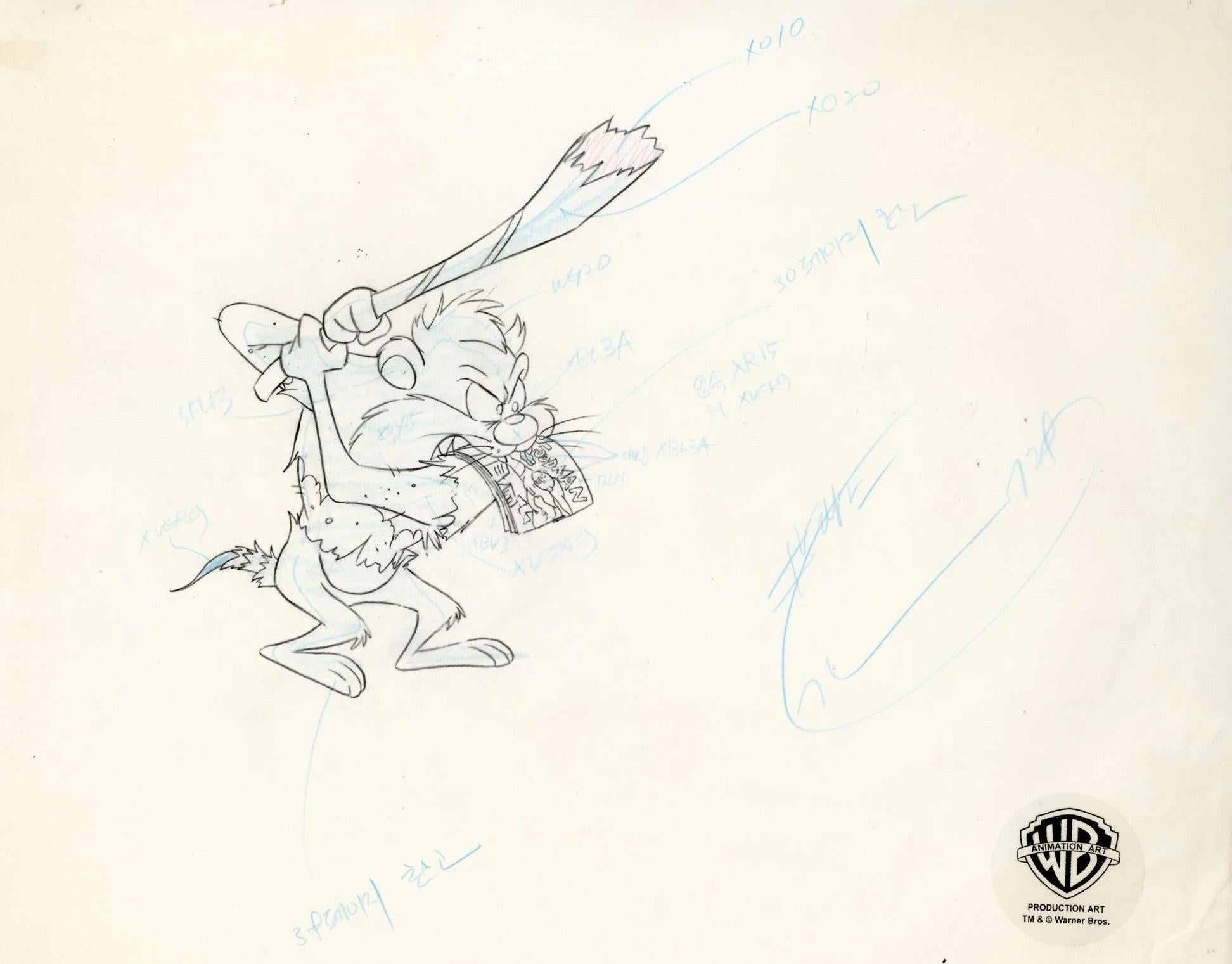 Looney Tunes Taz-Mania Original Production Drawing: Taz - Art by Warner Bros. Studio Artists