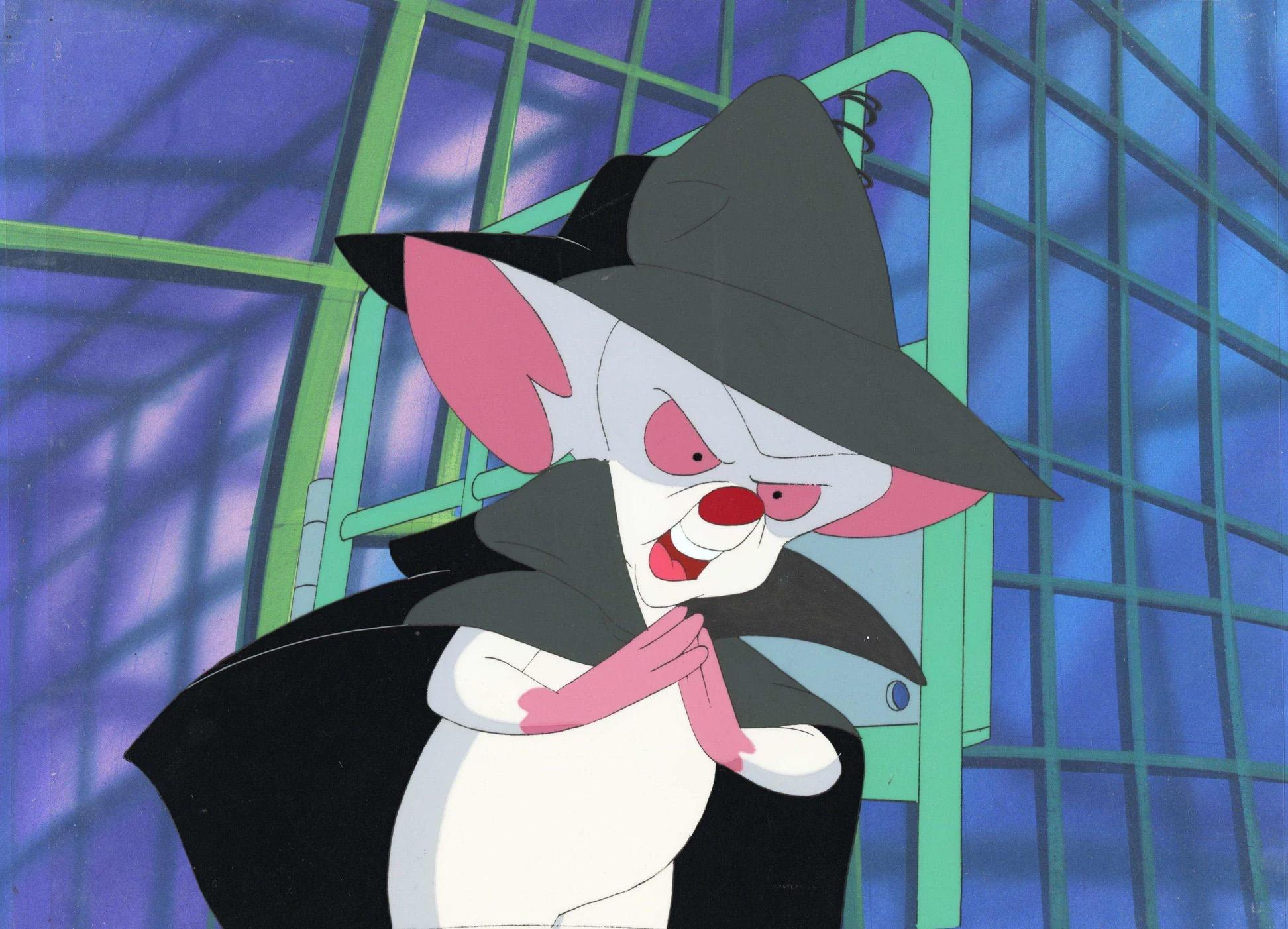 Pinky And The Brain Original Production Cel Key Setup: Brain - Art de Warner Bros. Studio Artists