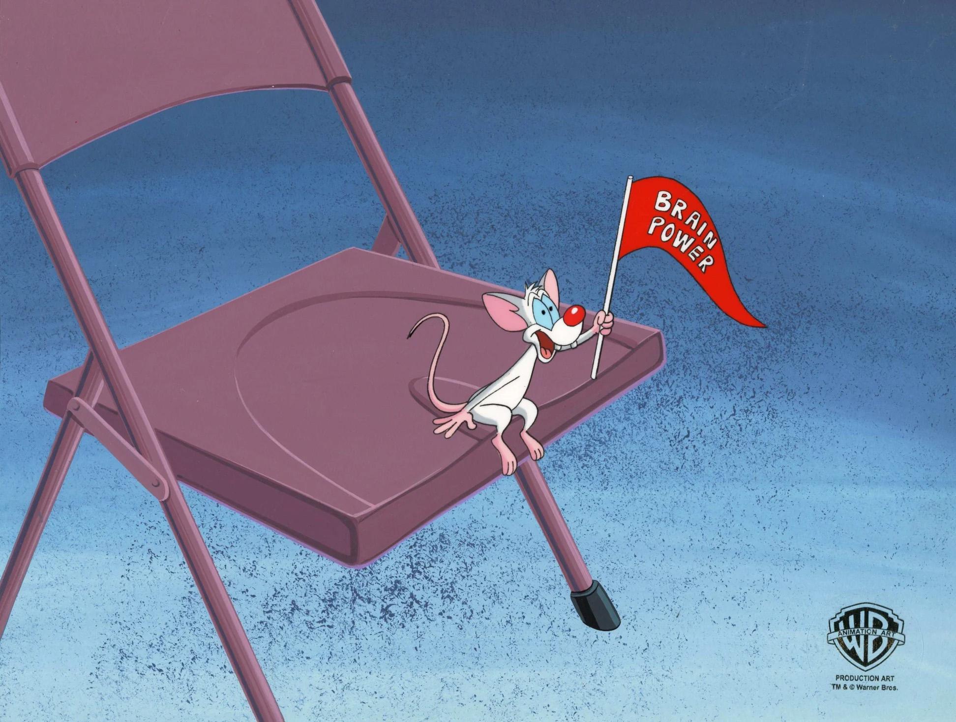 Pinky And The Brain Original Production Cel on Original Background: Pinky - Art by Warner Bros. Studio Artists