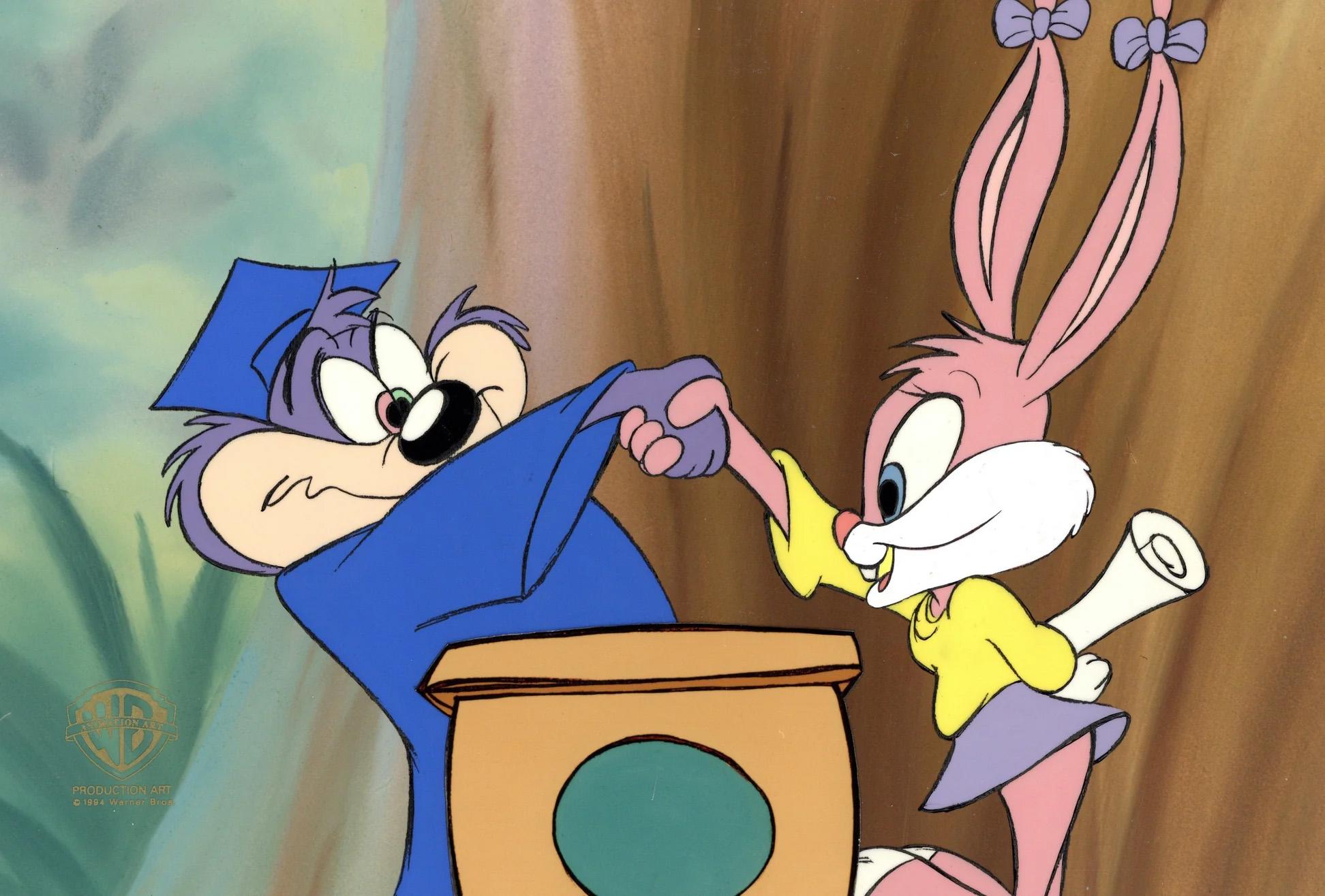 Tiny Toons Adventures Original Production Cel: Dizzy Devil and Babs Bunny - Art by Warner Bros. Studio Artists