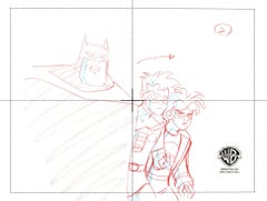 Static Shock Original Production Drawing: Static Shock, Batman, and Robin
