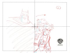 Static Shock Original Production Drawing: Static Shock, Batman, and Robin