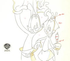 Animaniacs Original-Produktionszeichnung: Punkt und Yakko