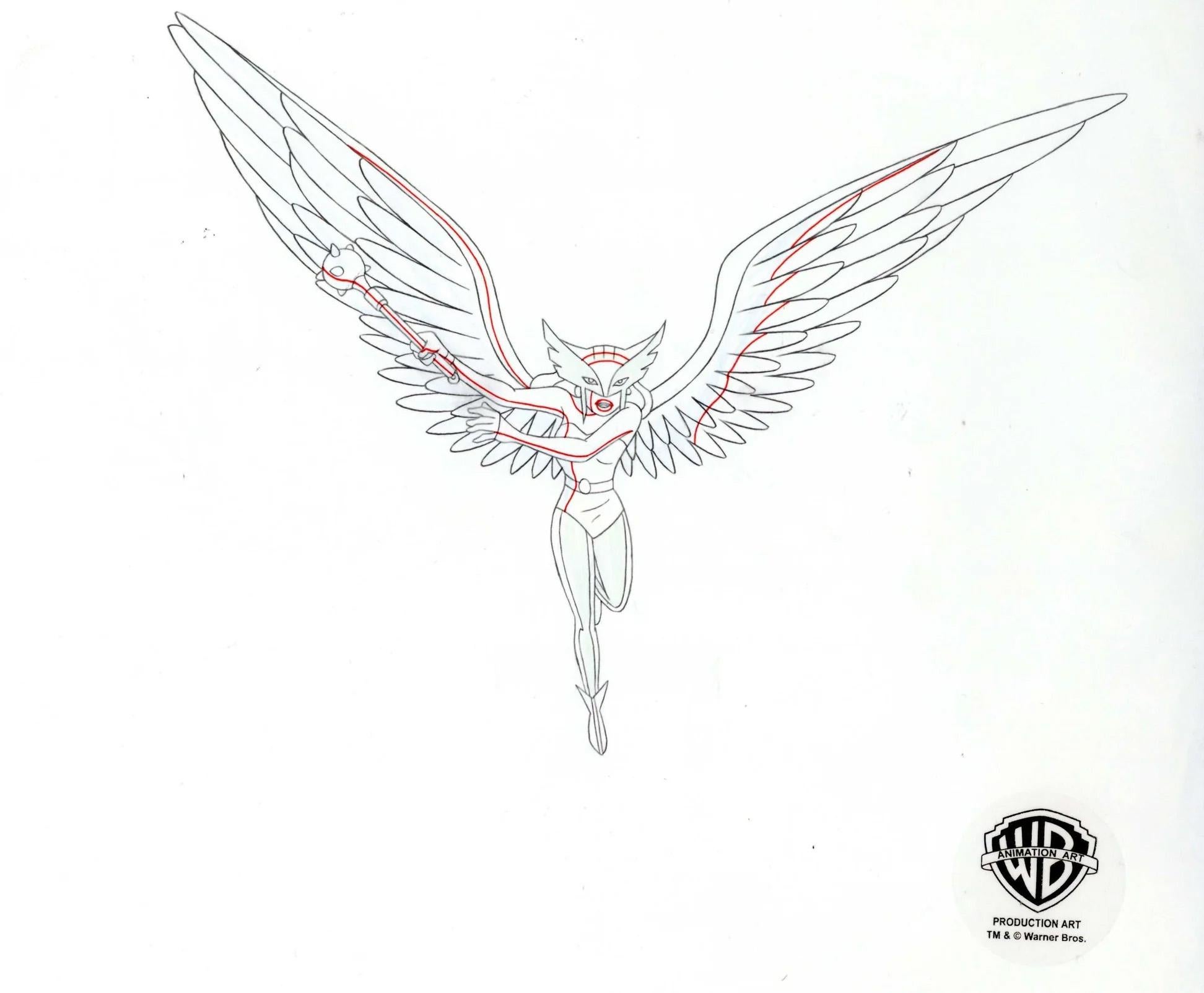 Justice League Original Production Drawing: Hawkgirl - Art by DC Comics Studio Artists