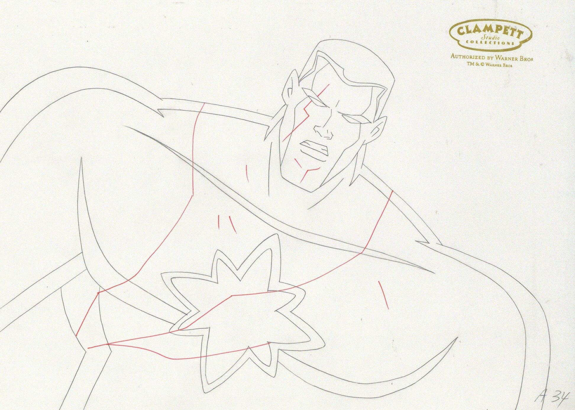 Justice League Unlimited Original Production Drawing : Captain Atom - Art de DC Comics Studio Artists
