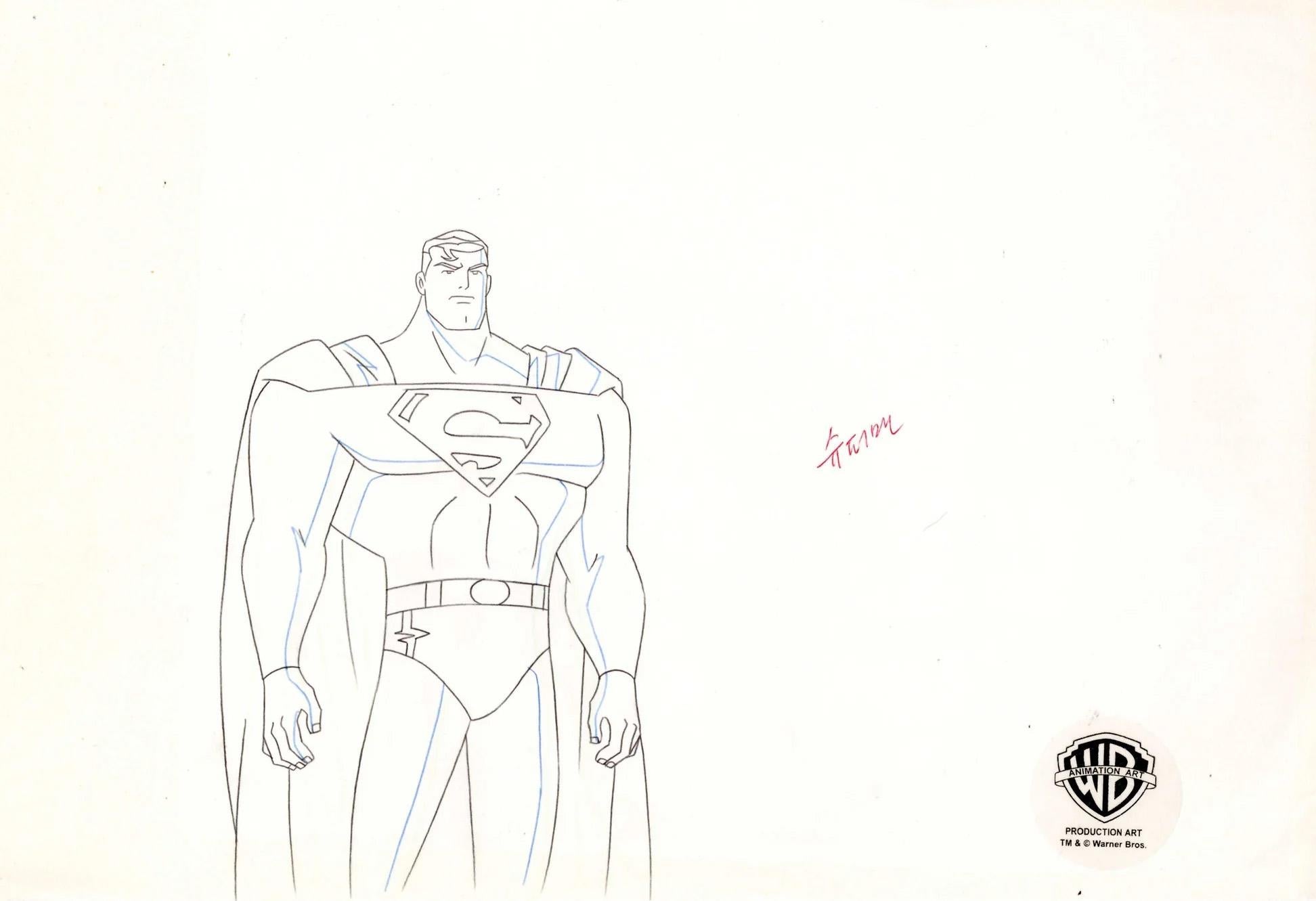 Justice League Original Production Drawing: Superman - Art by DC Comics Studio Artists