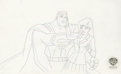 Justice League Original Production Drawing: Superman and Lois Lane
