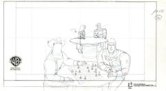 Justice League Original Production Drawing: Black Canary, Green Arrow, Vigilante