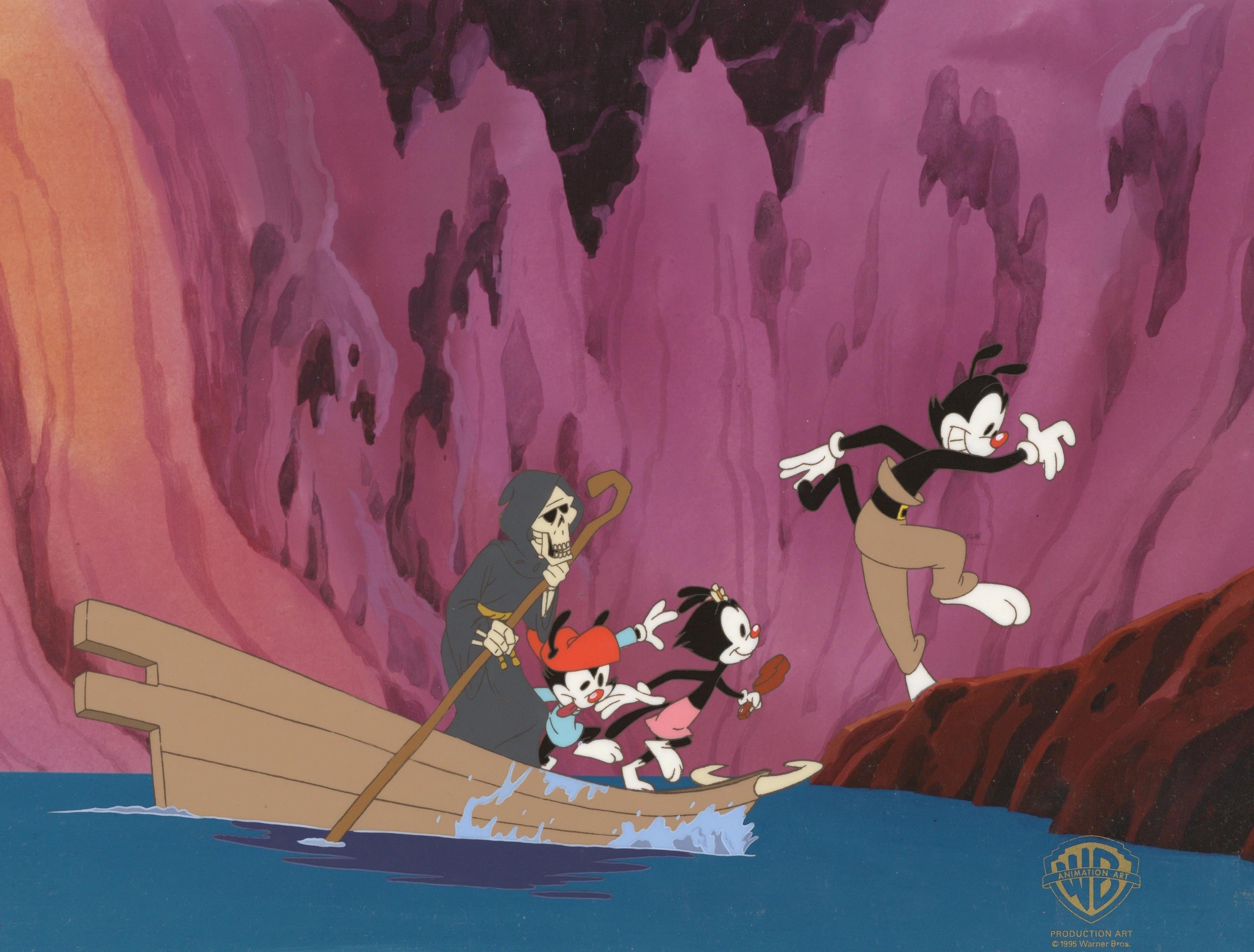 Animaniacs Original Production Cel: Yakko, Wakko, Dot and Death - Art by Warner Bros. Studio Artists