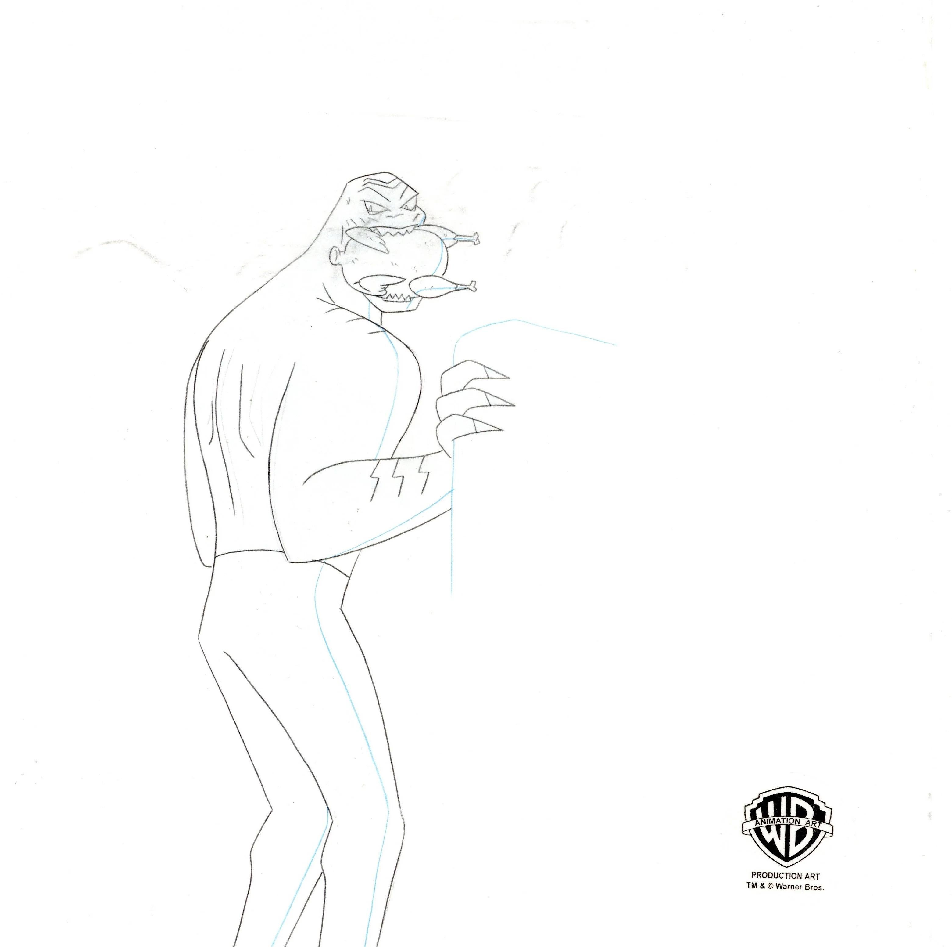 The New Batman Adventures Original Production Drawing: Killer Croc - Art by DC Comics Studio Artists