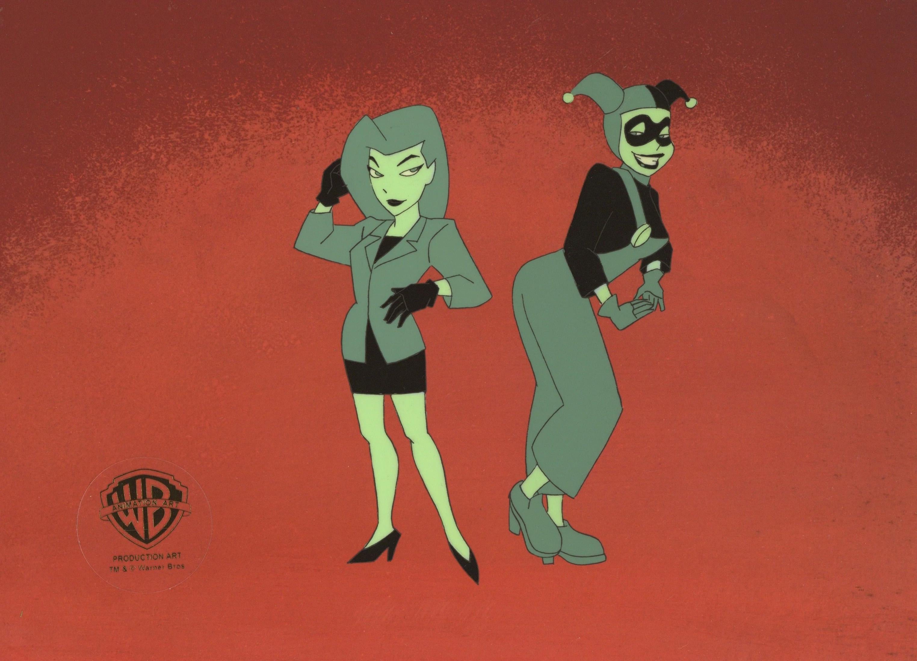 The New Batman Adventures Original Production Cel: Poison Ivy and Harley Quinn - Art by Warner Bros. Studio Artists