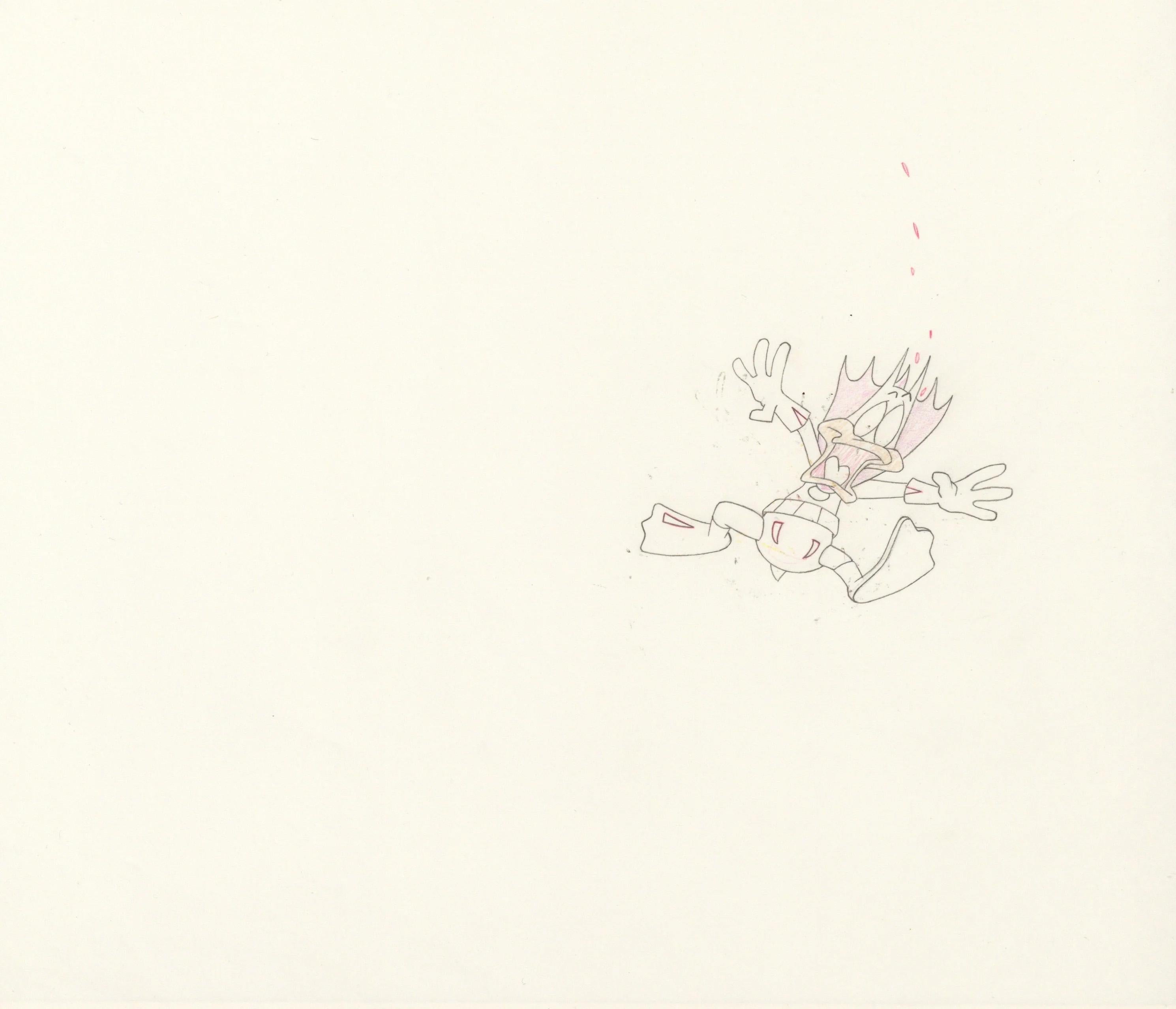 Tiny Toons Original Production Cel mit passender Zeichnung: Batduck (Pop-Art), Art, von Warner Bros. Studio Artists
