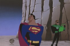 Superman the Animated Series Original Production Cel: Superman and Green Lantern