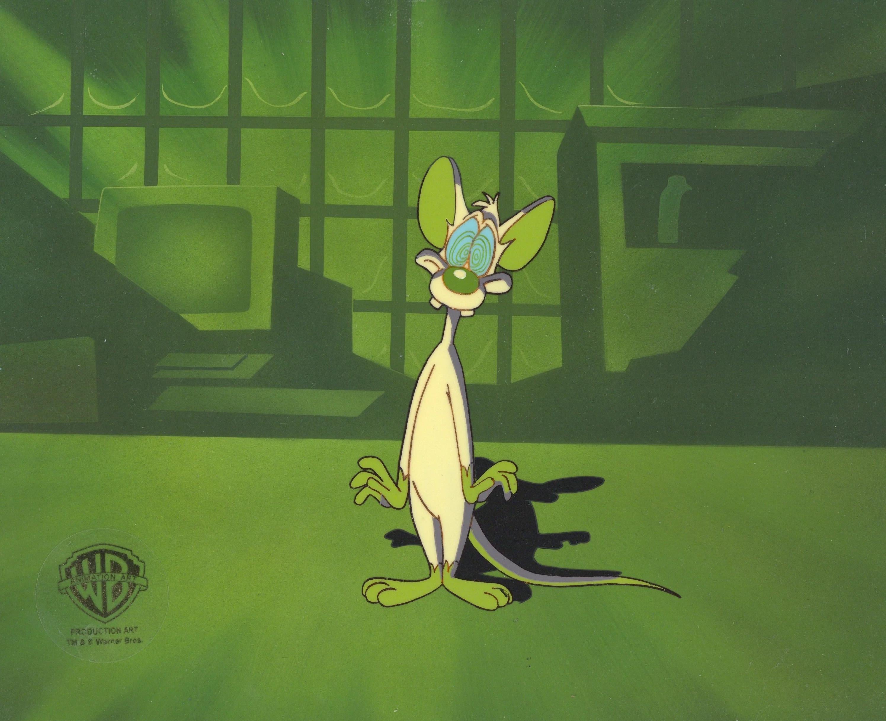 Pinky And The Brain Original Production Cel on Original Background: Pinky - Art by Warner Bros. Studio Artists