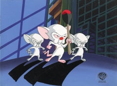 Vintage Pinky And The Brain Original Double Aperture Cels on Original Backgrounds