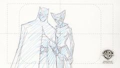 Vintage The Batman Original Production Drawing: Batman and Catwoman