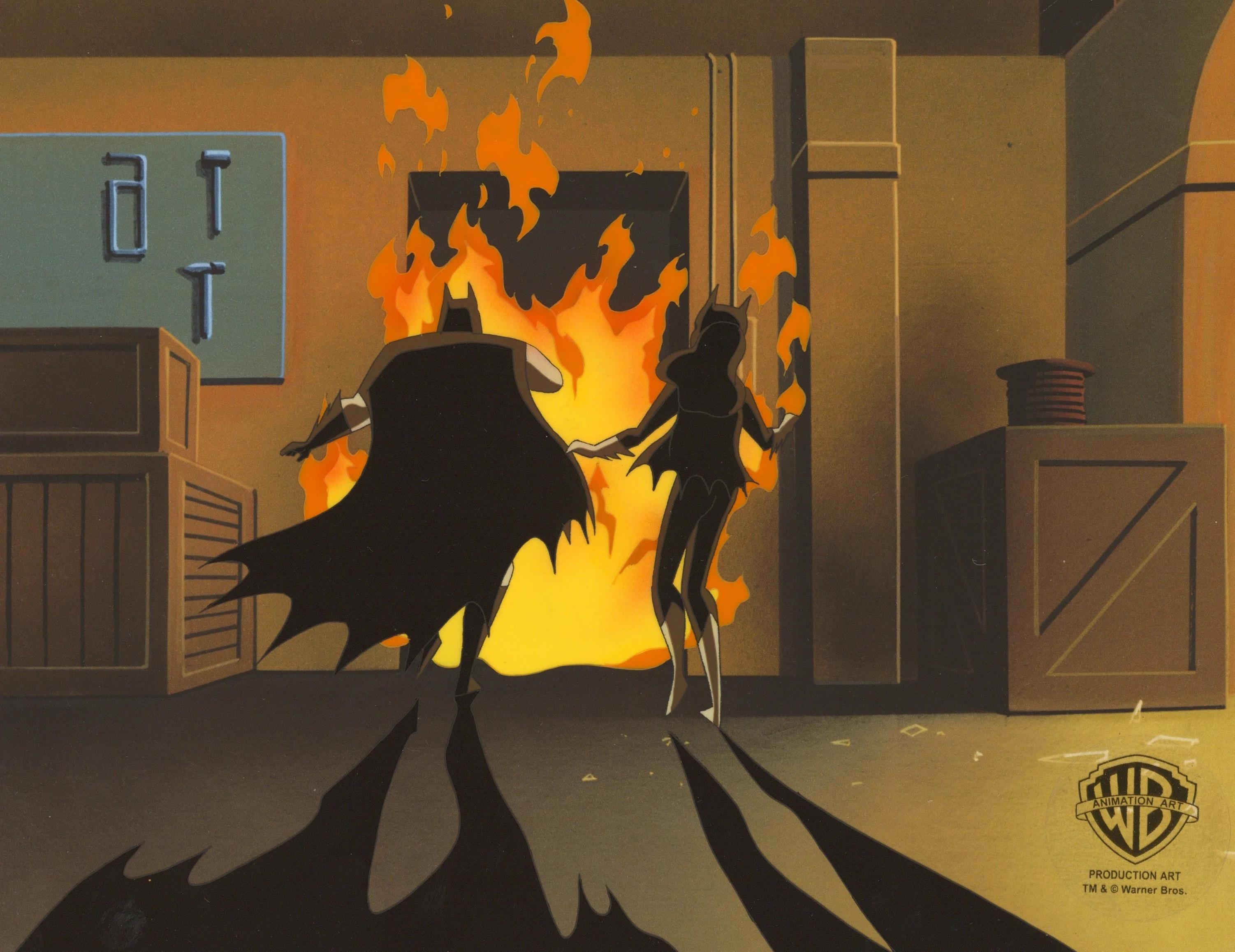The New Batman Adventures Original Production Cel: Batman and Batgirl - Art by DC Comics Studio Artists